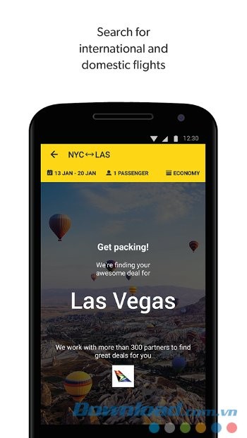 Cheapflights với tìm kiếm chuyến bay nội địa và quốc tế