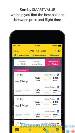 Lọc giá để tìm vé rẻ nhất