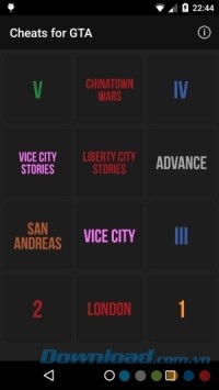 Mã game Cheats for GTA cho Android