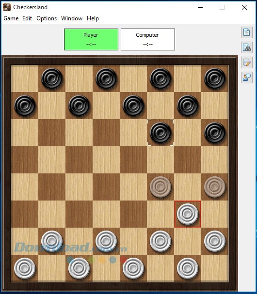 Nước đi trong game cờ đam Checkersland
