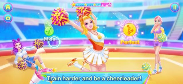 Luyện tập và trở thành đội trưởng đội cổ vũ trong game Cheerleader Superstar