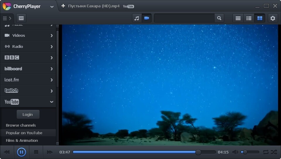 Giao diện CherryPlayer