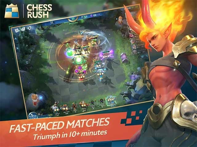 Thử sức trong các trận đấu ngắn chỉ 10 phút trong Chess Rush PC