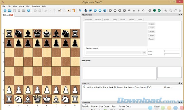 Giao diện chính của ChessX