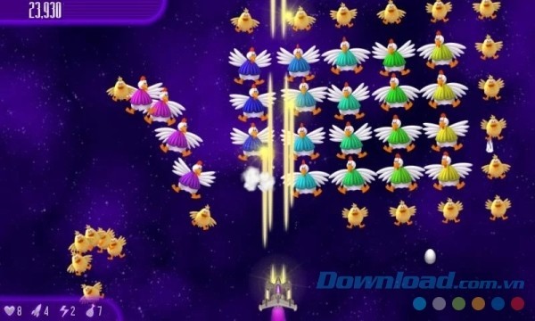 Chicken Invaders 4 HD cho Android vẫn giữ nguyên lối chơi bắn gà quen thuộc nhưng vô cùng cuốn hút