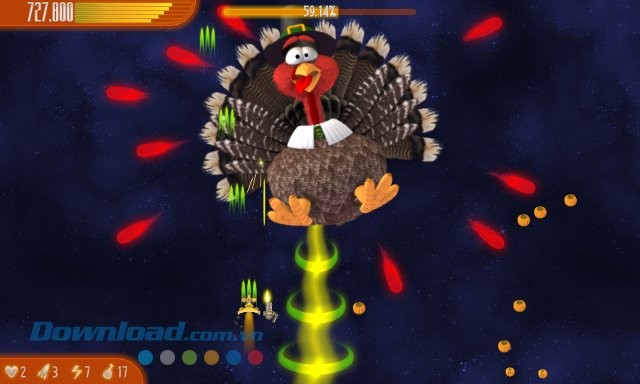 Diện mạo mới của gà bay trong game Chicken Invaders 4 Thanksgiving