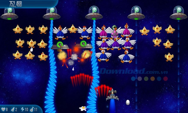Tiêu diệt đàn gà và ngăn chặn âm mưu hủy diệt Trái Đất trong game bắn gà Chicken Invaders 5