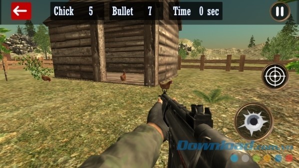 Thiết kế đồ họa sắc nét của Chicken Shoot cho Android