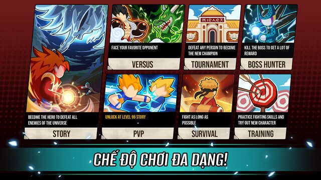 Sở hữu 7 chế độ chơi vô cùng thú vị