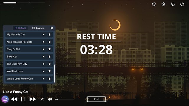 Chọn nhạc thư giãn, tiếng ồn trắng hoặc nhập nhạc cá nhân vào Chill Drive