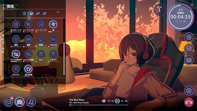 Tùy chỉnh âm thanh, nhạc và hình nền dễ dàng trong Chill with You: Lo-Fi Story