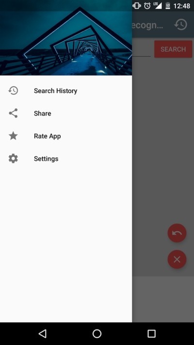 Menu điều hướng chính của Chinese Handwriting Recog cho Android