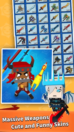 Vô số vũ khí và các skin siêu cute