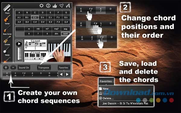 Chords Maestro cho Mac mang tới nhiều chức năng hỗ trợ học đàn nhanh