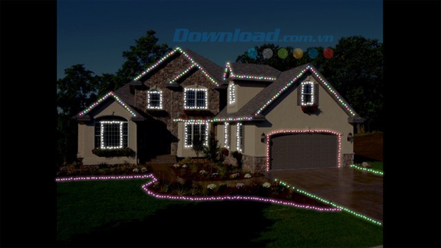 Hình ảnh minh họa trang trí bằng Christmas Lights Designer
