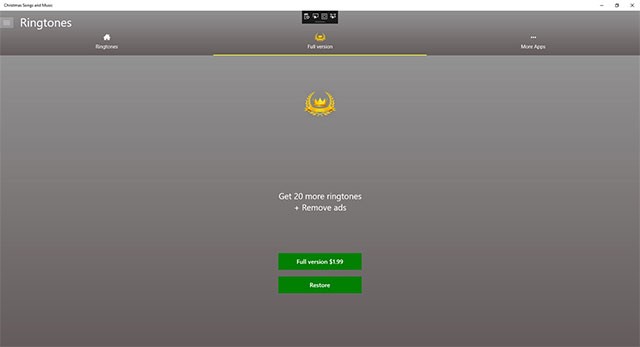 Nâng cấp lên bản Christmas Songs and Music Full để mở khóa nội dung, tính năng mới