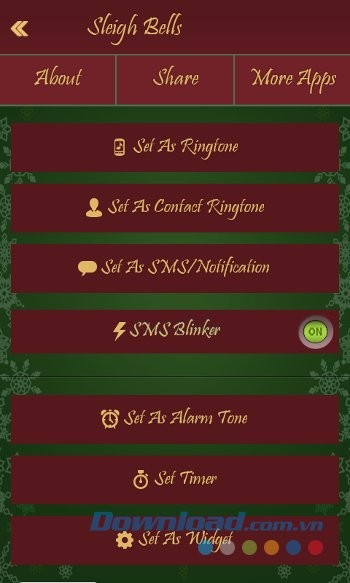 Thiết lập bài hát thành nhạc chuông với Christmas Songs and Music cho Android