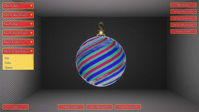 Tự thiết kế quả cầu và đồ trang trí thông qua công cụ chỉnh sửa có sẵn trong Christmas Tree Decorator