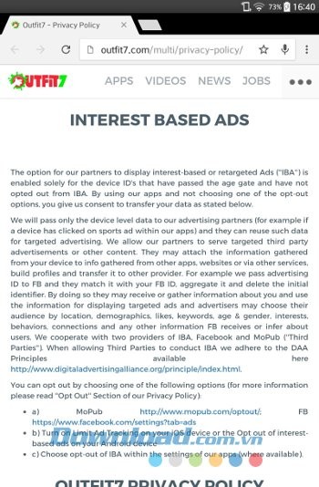 Mở liên kết trong ứng dụng khi không cài đặt Chromer