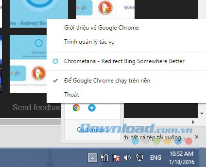 Thay đổi công cụ tại thanh taskbar