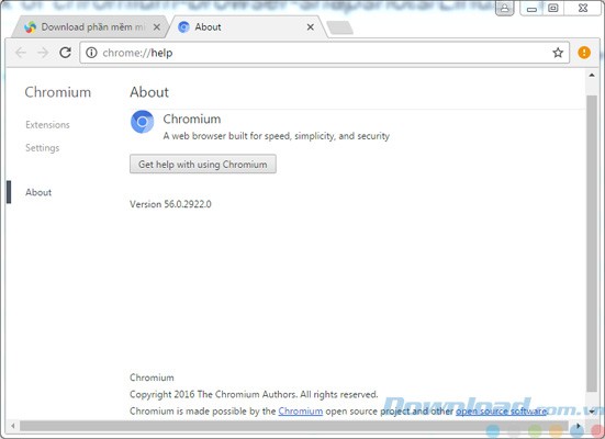 Chromium phiên bản mới nhất