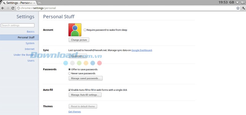 Một số thiết lập trên ChromiumOS Vanilla
