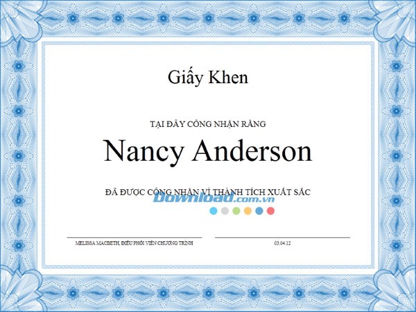 Chứng nhận thành tích