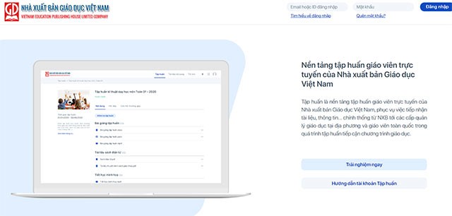 Giao diện Chương trình tập huấn Sách giáo khoa mới