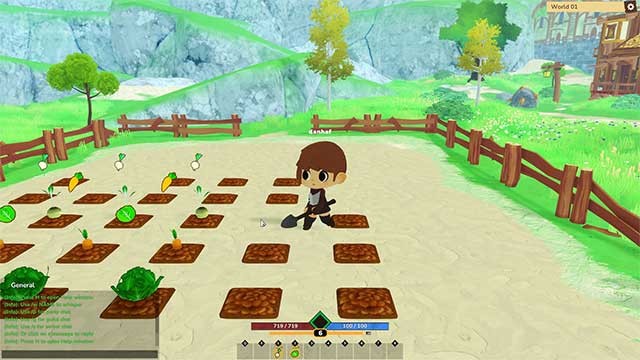 Trồng một vườn rau và bán lấy tiền để mua áo giáp, vũ khí hoặc vật phẩm