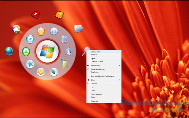Giao diện chính của Circle Dock