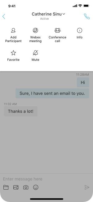 Các tùy chọn trong khi trò chuyện