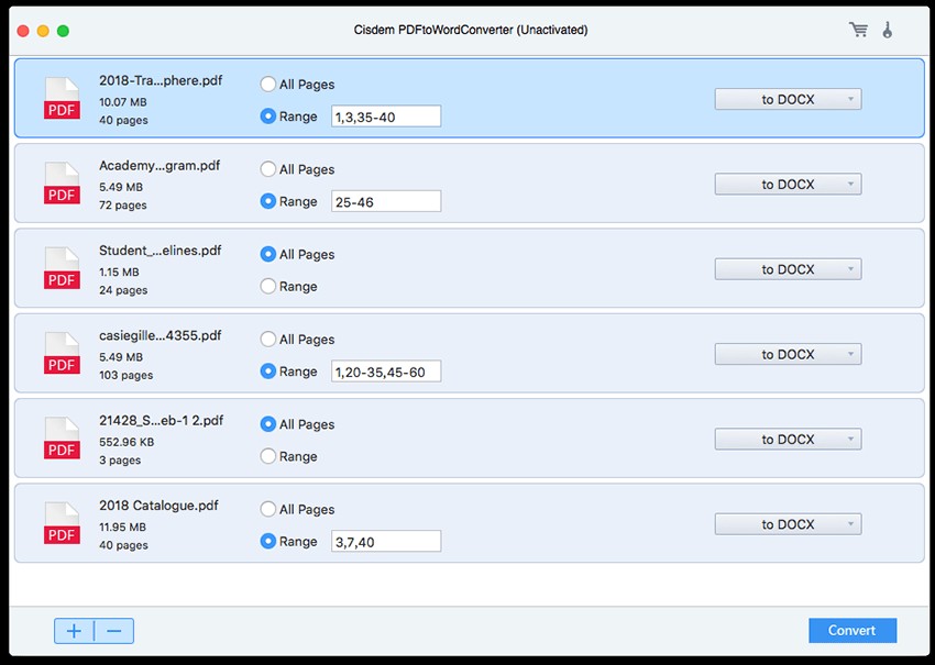 Giao diện Cisdem PDFtoWordConverter cho Mac