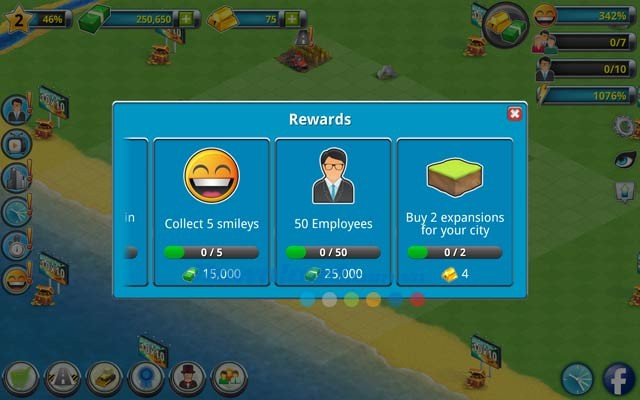 Hệ thống giải thưởng trong game City Island 2 - Building Story