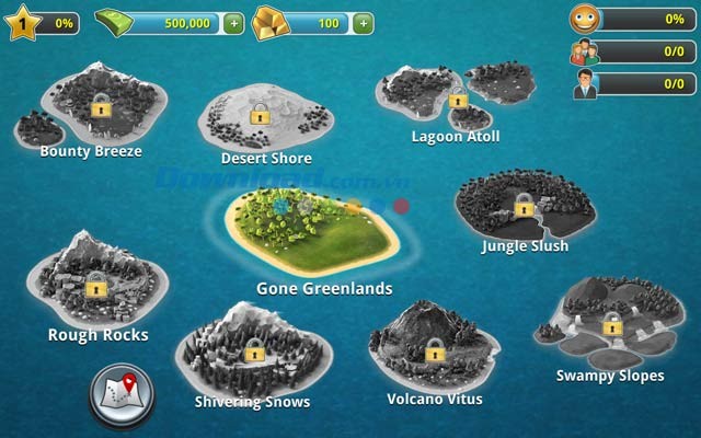 Các hòn đảo trong game City Island 3: Building Sim