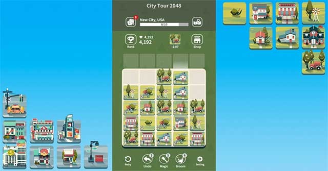 City Tour 2048: New Age cho Android là trò chơi giải đố vui nhộn có lối chơi giống 2048