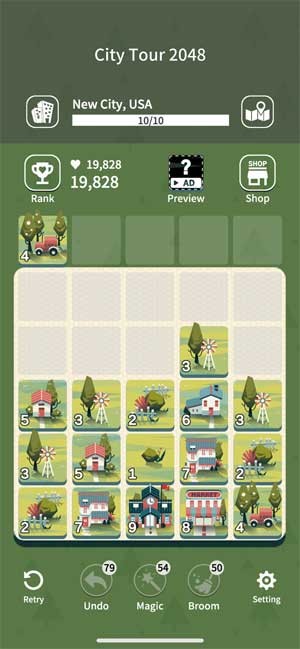 City Tour 2048 có lối chơi giống 2048