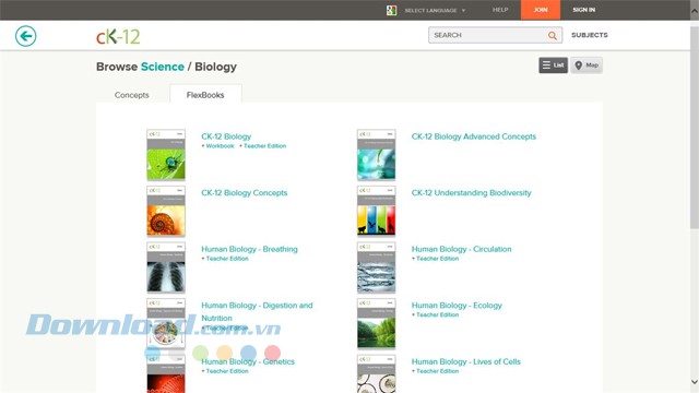 Ứng dụng giáo dục miễn phí CK-12 có thể hỗ trợ cho công tác giảng dạy của các giáo viên