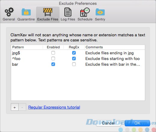 Tùy chỉnh cài đặt của ClamXav cho Mac
