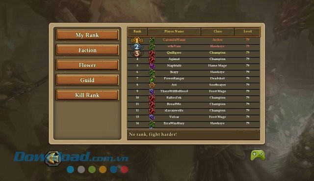 Bảng xếp hạng game Clash for Dawn