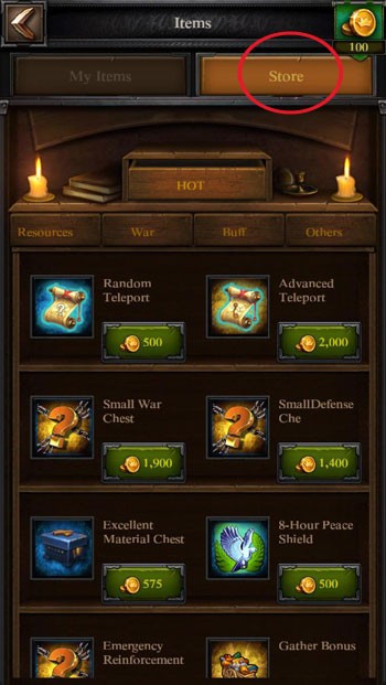 Mua vật phẩm và trang bị