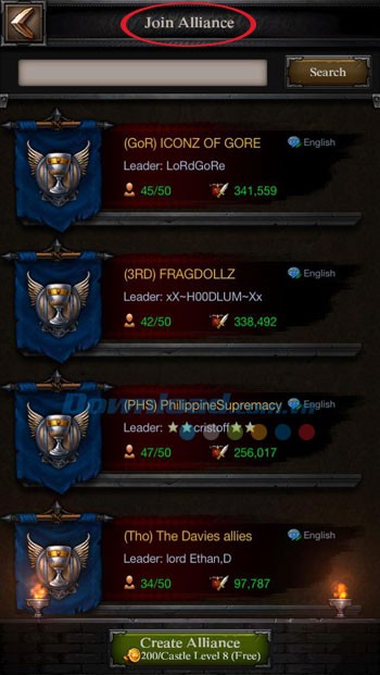 Tham gia liên minh vững mạnh