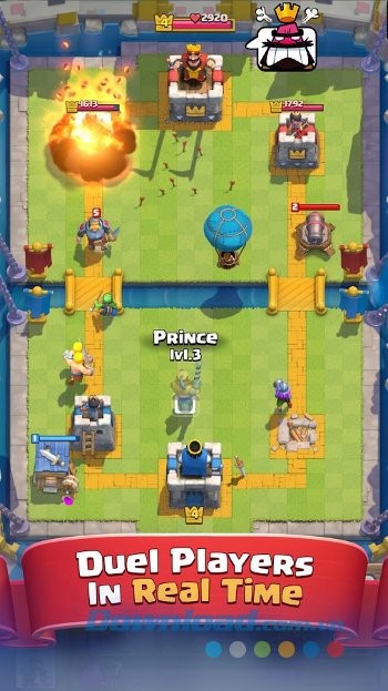 Giao diện màn chơi game Clash Royale