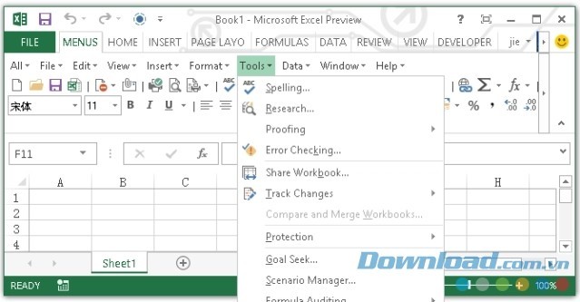 Classic Menu for Excel 2013