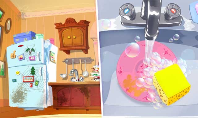 Làm tan băng trong tủ lạnh, sắp xếp đĩa ăn tại bàn và rửa chén đĩa