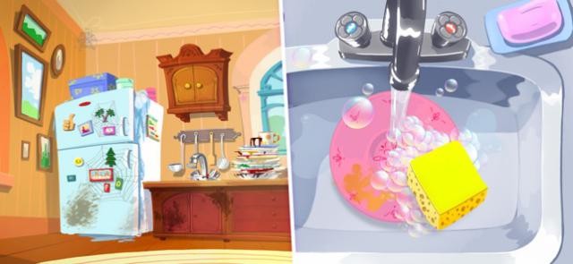 Làm sạch gian bếp bẩn thỉu và vừa bộn