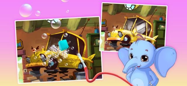 Rửa xe và làm sạch gara trong Clean Up Kids