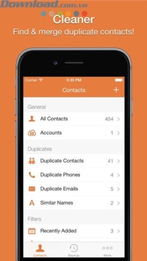 Tìm và hợp nhất danh bạ trùng lặp
