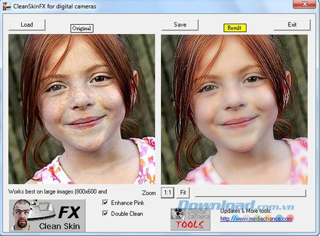 Giao diện phần mềm CleanSkinFX