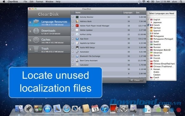ClearDisk cho Mac xác định chính xác các tập tin vô dụng trên hệ thống
