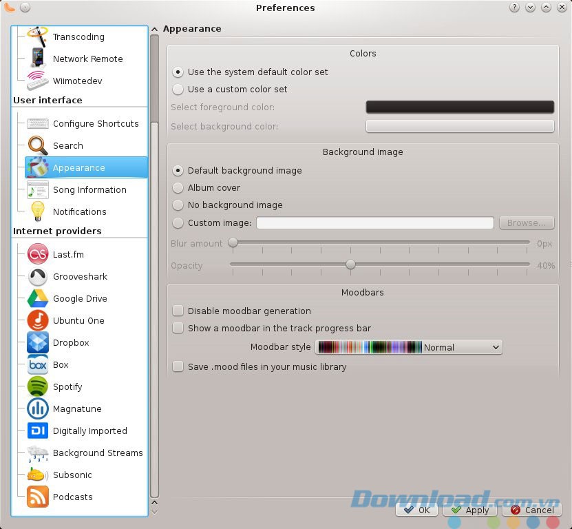 Các lựa chọn cài đặt phần mềm